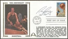 Rick Barry Signed Basketball 100 Years FDI FDC Gateway Stamp Cachet Golden State