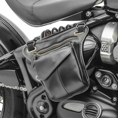 Side bag for Triumph Bonneville Bobber Black SR1 leather black