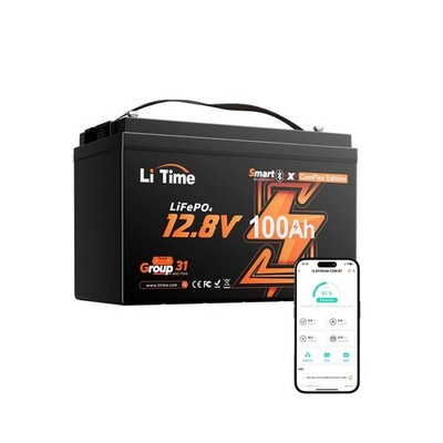 LiTime LiFePO4 12V 100Ah ComFlex Bluetooth Lithium Batterie mit Victron Link BMS