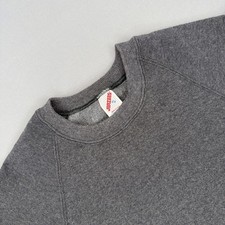 Vintage Jerzees Sweatshirt Mens XL Gray Fleece Premium Fit Blank Crew Neck Y2K