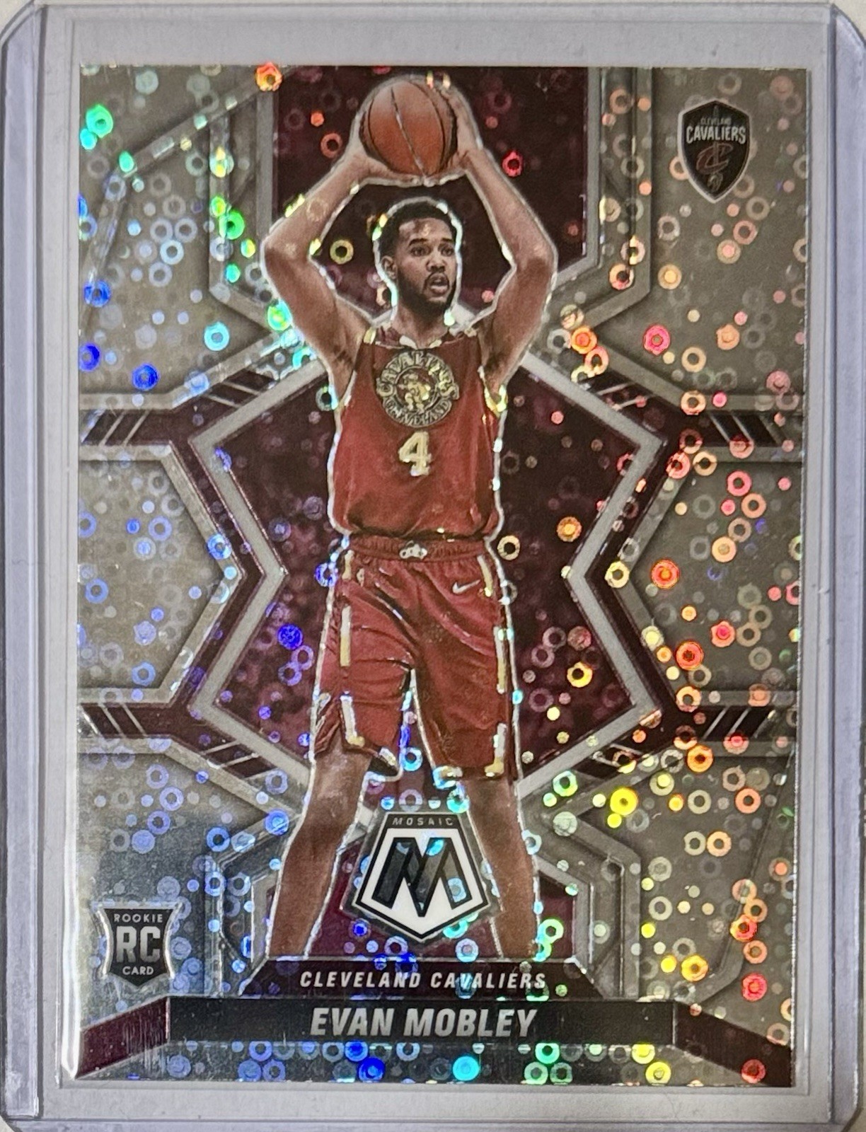 2021-22 Mosaic EVAN MOBLEY RC #201 Fast Break Silver DISCO Prizm VARIATION