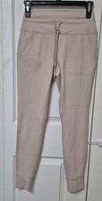 Avalanche High Waisted Women's Leggings Beige W/Side Pockets Sz Small