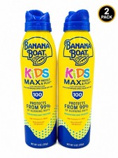  2 Pack Banana Boat Kids MAX SPF 100 Sunscreen 6oz Each Exp:04/2027 M29