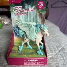 SCHLEICH Stormy Unicorn Foal Pegasus Horse Figure #70824 Blue White NIB NOS
