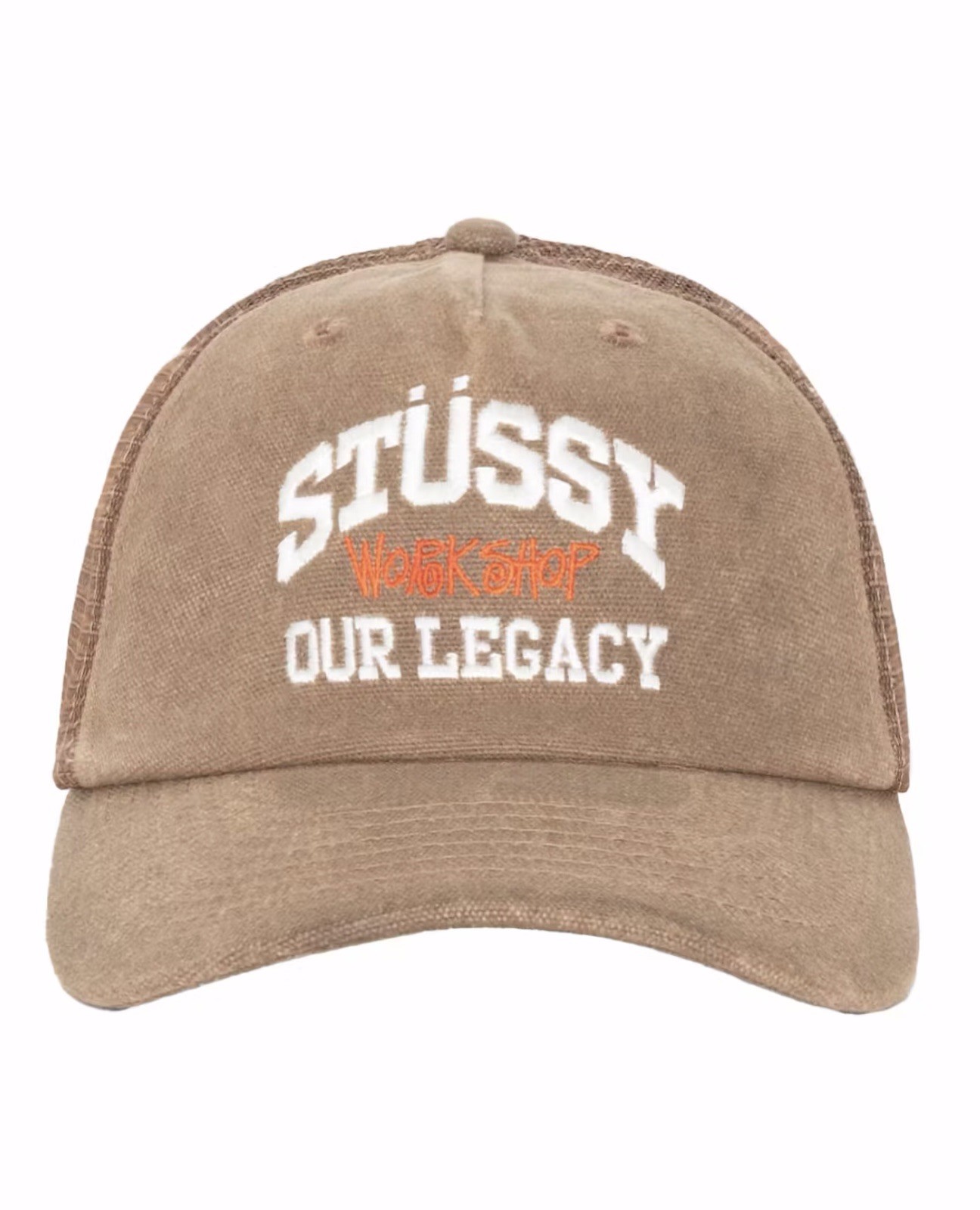 Stussy x Our Legacy Work Shop Low Profile Trucker Cap Brown 331247 Brand New