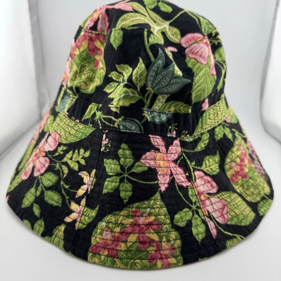 Vera Bradley Sombrero Cubo Reversible Sombrero para el Sol Botánica Patrón Retirado Negro Floral Foto 4 de 4