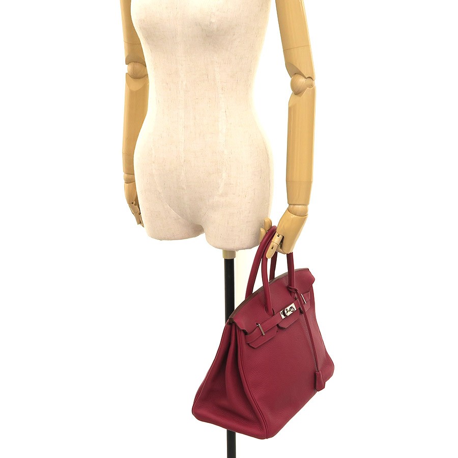 Hermes Birkin 35 Taurillon Clemence Red Handbag 2011 O Stamp #SAB14641 image 9