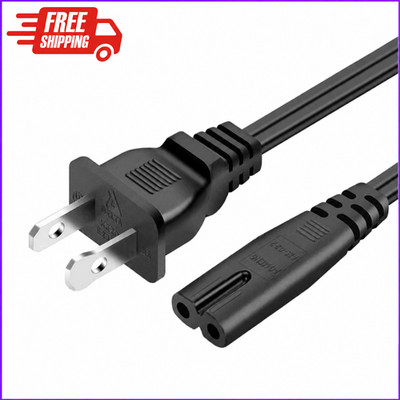 2 Prong AC Power Cord Figure 8 Cable C7 Non Polarized for PS5 PS4 Xbox TV Laptop
