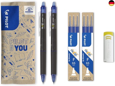 Pilot ? 9er-Set Frixion Point Clicker ? Tintenroller 0.5 mm mit löschbarer, 