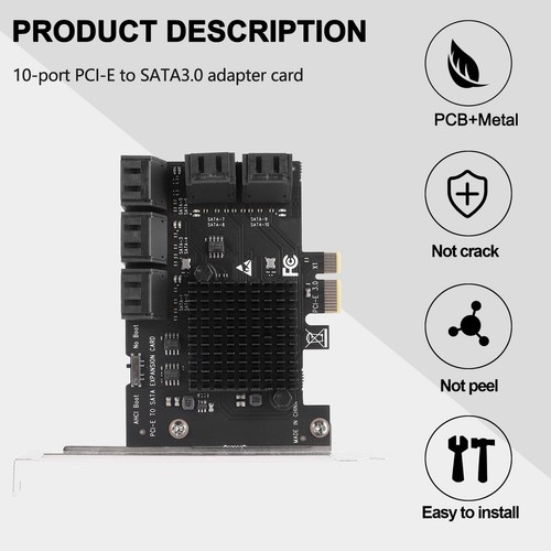 10 Port Sata 3.0 zu Pcie X1 Erweiterungs Karte Pci Express Sata Adapter Sat5352 - Photo 6/8