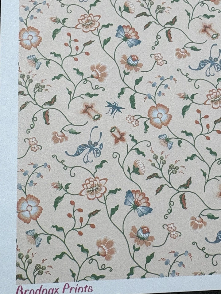 Papel pintado floral Brodnax Prints "Papillon - Melocotón" 1FR110 casa de muñecas 1:12 Foto 4 de 4