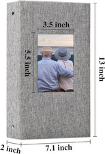 Photo Album 4X6 with 300 Pockets Fabric Linen Cover Photo Book Slip-In Pictur...