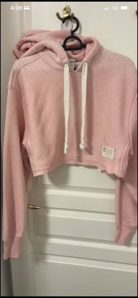 Champion Crop Fleecy Hoodie Pink Size XS