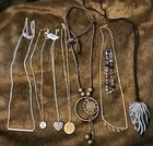 Vintage Silver Gold Tone 18k Vermeil Mixed Lot Costume Jewelry 8 Wearable pcs.