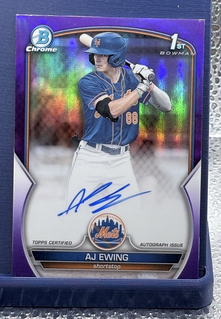 🍎 AJ Ewing 2023 Bowman Chrome Draft 1st Auto Purple Refractor /250🔥