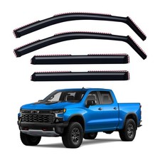 2019-2026 Chevy Silverado GMC Sierra Crew Cab Rain Guards Window Visors 15 Inch