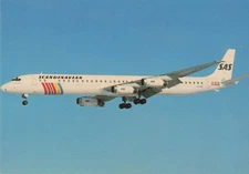 Postcard Airline Scandinavian Airlines SAS DC-8-63 LN-MOF Aeroprint CC8.