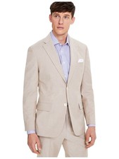 Tommy Hilfiger Mens Modern fit Sport Coat Blazer 38 L Beige Solid Stretch