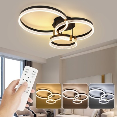 42W 3-Farbige Deckenlampe Dimmbar LED Drei Ringe Deckenleuchte Wohnzimmer Flur