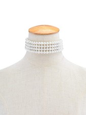 Multi Strand Pearl Choker Necklace Faux Pearls Necklace 4 Row Pearl Necklace 192