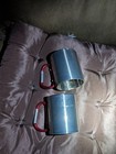 Set Of Two Campfire Drinking Team Mugs, Stainless Steel, Red Caribbeaner Handle — photo 5