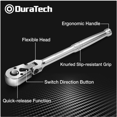 High-Strength 3-Piece Ratchet Set, 1/4'', 3/8'', 1/2'' Drive