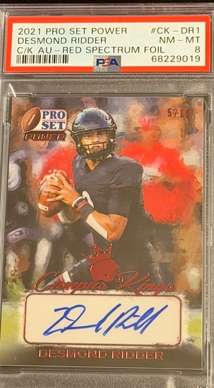 2021 Pro Set Desmond Ridder Rc Auto PSA 8 - #/10 - RED FOIL