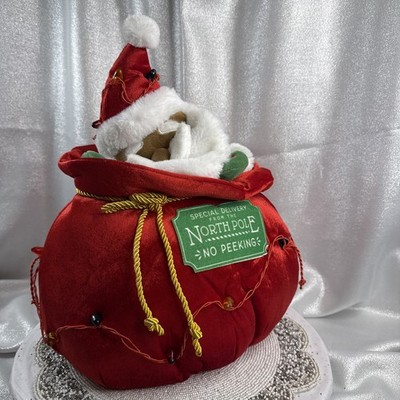 Gemmy Large Santa In Toy Bag Animated Musical Lights Up Musical Christmas Plush