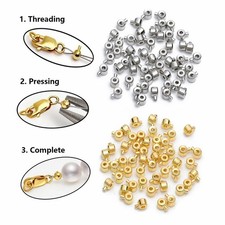 10 Pcs Stainless Steel Positioning Stopper Spacers   Crimp End Beads for Jewelry