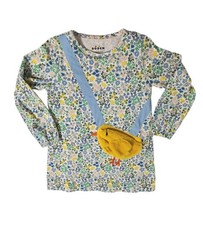 Mini Boden Girls Spring Chick Tunic Top 5-6 Floral Cotton Appliqu  Purse Plush