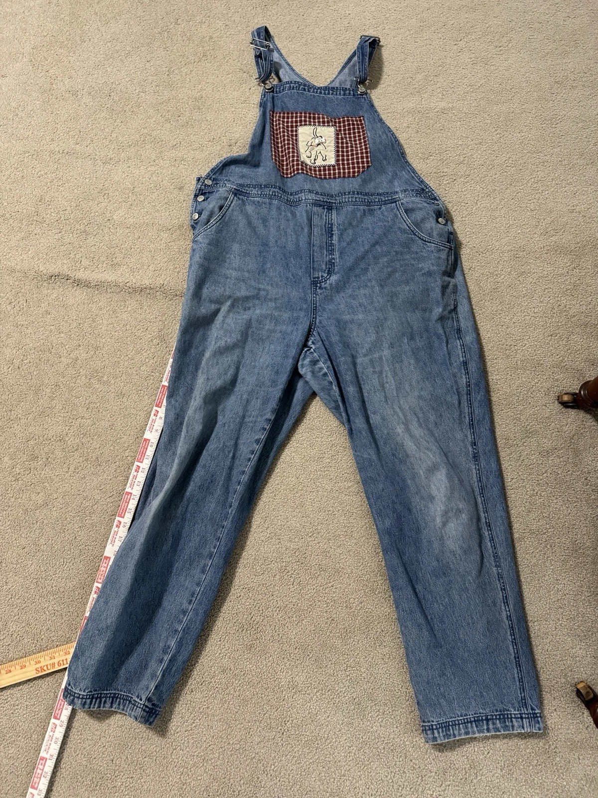 Bib Overalls C.J. Banks 18W Denim Women’s Embroidered Dog Blue Jean Bibs