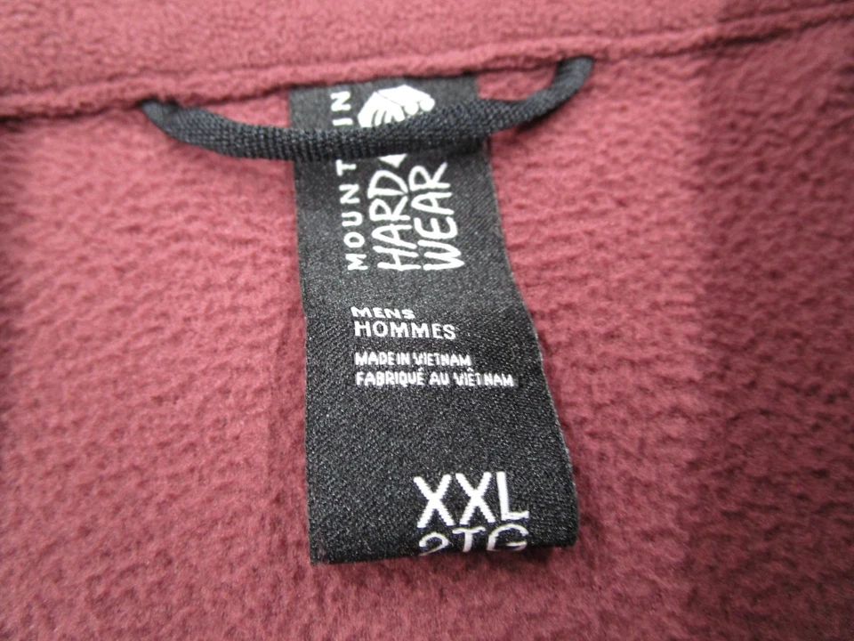Chaqueta Mountain Hardwear Para Hombres 2XL XXL Roja 1/4 Cremallera Polar Pullover Caminata Viaje Foto 3 de 4