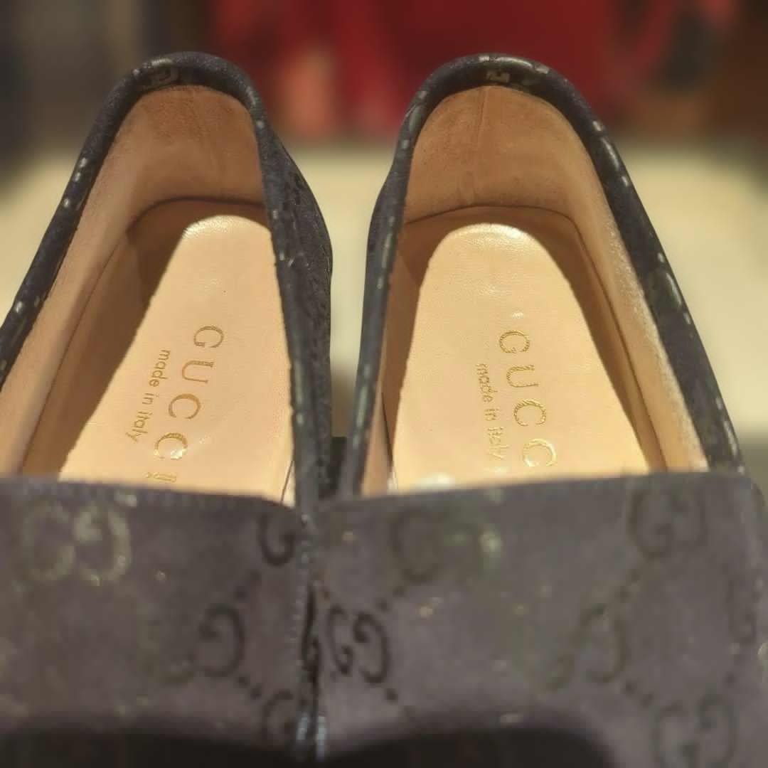 GUCCI Women's Loafers GG Suede Navy EU36.5/US6.5 120232c thumbnail 17