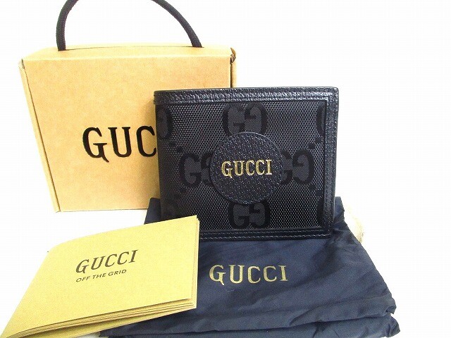 Gucci The Grid Bifold Wallet Coin Men'S Women'S Black Australia
