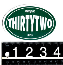 Thirtytwo Snowboarding Sticker 4 in x 2.75 in Green/White 32 Decal