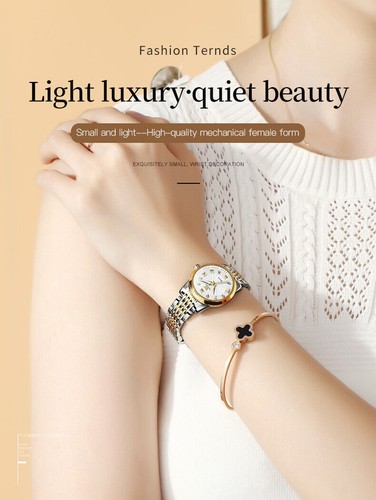 OLEVS Mechanical Watch Calendar Week Waterproof Men & Women Wristwatches - Picture 6 of 37