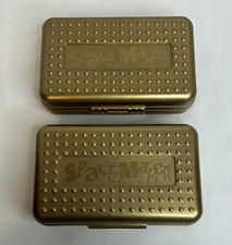 Set of 2 Gold Spacemaker Pencil Boxes Made In USA Vintage 90's 8" x 5" x 2.5"