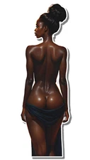0669 Black Beauty Sticker, Waterproof, Laminated, Pinup, Ebony, Sexy, Afro