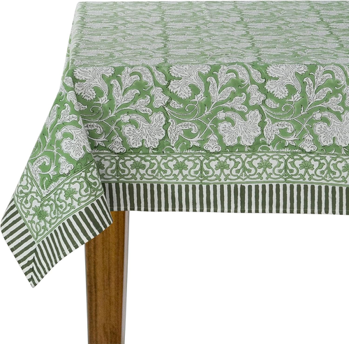 100% Cotton Hand Block Print Tablecloth Washable Easter Thanksgiving/Christmas P