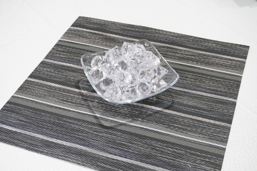 Multistripes Woven Textilene Reversible Square Set of 6 Placemats in Silver - Picture 3 of 7