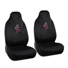 Brand New 2pcs Set Pink Hearts Car Truck Front High Back Seat Covers