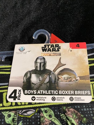Star Wars The Mandalorian Boys 4-Pack Athletic Boxer Briefs Size 4 - Picture 3 of 6