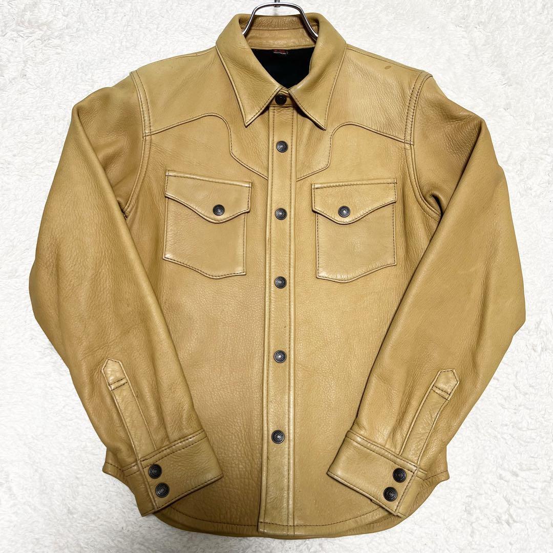 THE FLAT HEAD Jacket outer Riders Men's Leather deerskin brown Beige  authentic