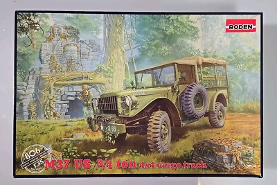 Roden M37 US 3/4 Ton 4x4 Cargo Truck 806 1/35 Model Kit  New In Open Box 