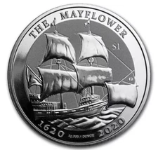 2020 British Virgin Islands BVI Mayflower 1 oz .999 Silver Coin