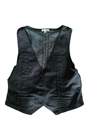 VIntage Be Bop Jean Denim Vest Womens Size Large Black - Picture 6 of 14