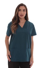 Just Love Solid Scrub Top for Women with Pockets and V-Neck - Comfortable and