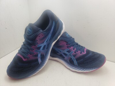 Womens Asics Gel-Nimbus 23 Sneakers [1012A885] Grand Shark/Digital Aqua Size:7.5