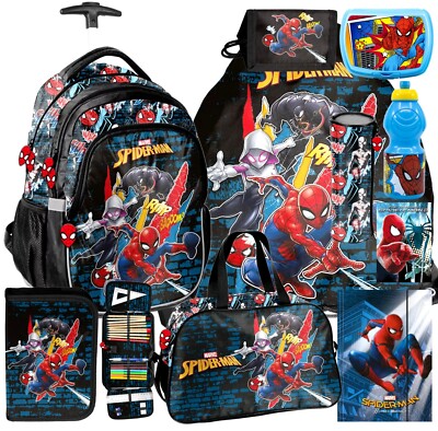 10tlg Spiderman Schulranzen Rucksack Schultrolley Federtasche venom SPIDER-MAN