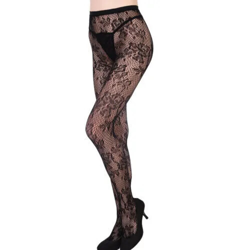 NUEVO Encaje Patrón Floral Red Fishnet Moda Negro Regalo para su San Valentín - Imagen 6 de 9